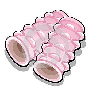 Set of pink hair curlers isolated on white background. Vector cartoon close-up illustration.