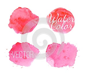 Set of pink paint splashes. Vector backgrounds