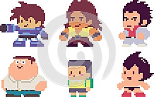 Set of pixel characters photo