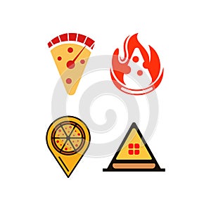 Set of pizza logo design template, Pizza Design Vector Set of food pizza labels templates for restaurant ideal template for logo