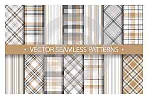 Set plaid pattern seamless. Tartan patterns fabric texture