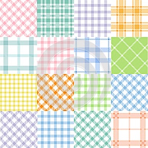 Set plaid pattern seamless. Tartan patterns fabric texture