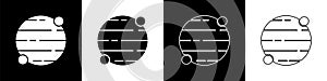 Set Planet icon isolated on black and white background. Vector