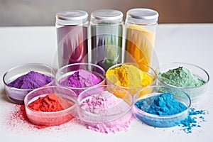 a set of plant-based colorants used for making bath bombs photo