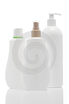 Set of plastic bottles