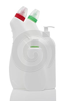 Set of plastic bottles