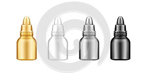 Set of plastic drop bottle with lid mockup