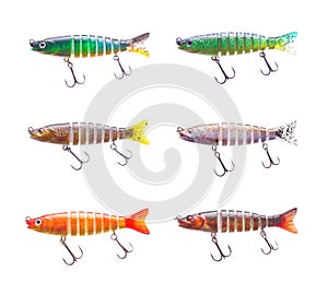 Set of plastic fish bait