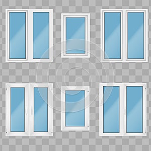 Set of Plastic PVC windows