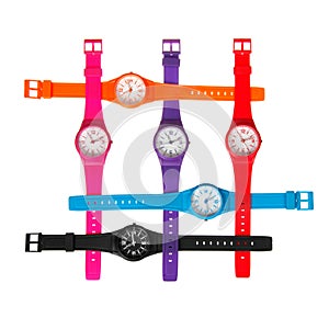 Set of plastic wrist watches