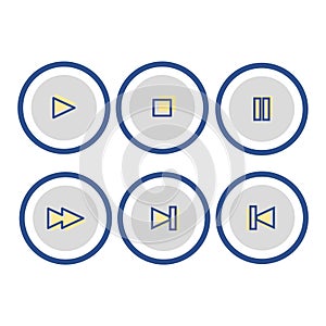 set player button symbol icon lineal color. vector simple logo