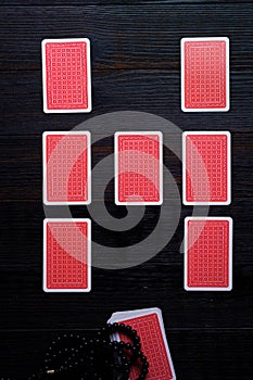 Set of playing cards. Gambling, hobby and divination concept