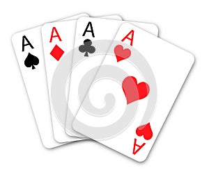 Set of playing cards. Vector four aces