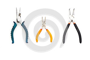 set of pliers isolated on white background