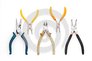 set of pliers isolated on white background