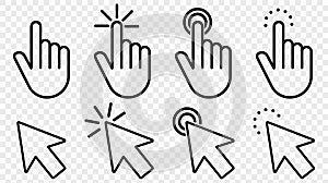 Set of pointer click icon