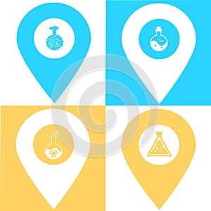 Set of poison location map pin icon. Element of map point for mobile concept and web apps. Icon for website design and development