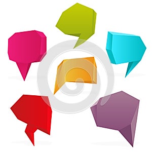 Set of polygon speech bubbles