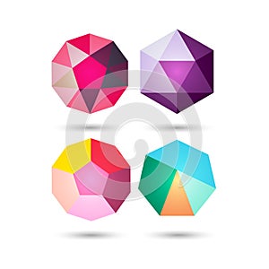 Set of Polygonal geometric figures.For web design.Vector Illustration