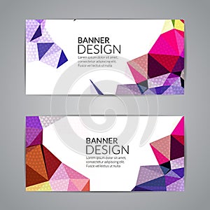 Set of polygonal triangular colorful background banners poster booklet for modern design, youth graphic concept