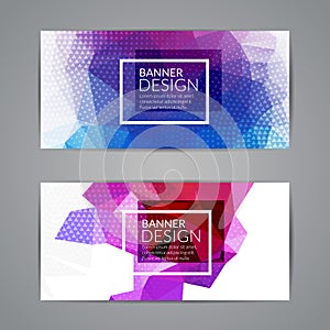 Set of polygonal triangular colorful background banners poster booklet for modern design, youth graphic concept