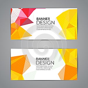 Set of polygonal triangular colorful background banners poster booklet for modern design, youth graphic concept