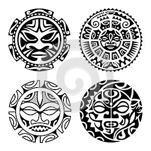 Set of polynesian tattoo