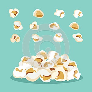 Set of popcorn flat design