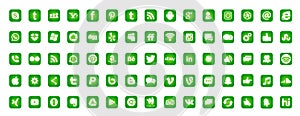 Set of popular social media logos icons Instagram Facebook Twitter Youtube WhatsApp LinkedIn Pinterest Blogd on white background