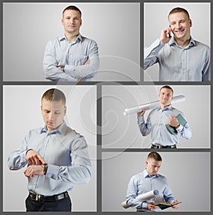 Set portrait of young businessman