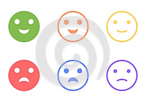 Set of positive and negative emoticons