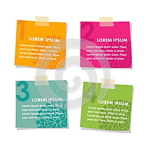 Set of post it stick notes papers, illustration i