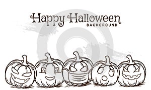 Set of post template with hand drawn halloween theme