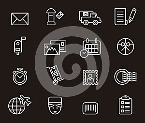 Set of postal related icons