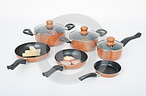 Set of pots and pans photo