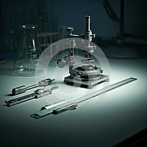 Precision Instruments on a Laboratory Stand