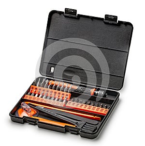 Set of precision screwdriver bits in black box