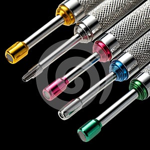 Set of Precision Screwdrivers with Colored Handles