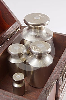 Set of precision weights for a balance scale