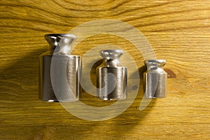 Set of precision weights for a balance scale