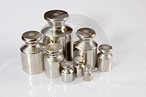 Set of precision weights for a balance scale