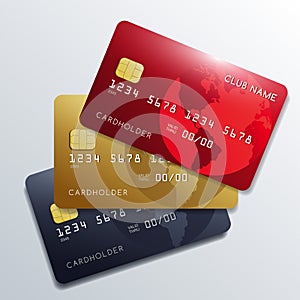 Set of Premium Credit Cards : Vector Illustration