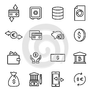 Set of premium investments icons in line style.