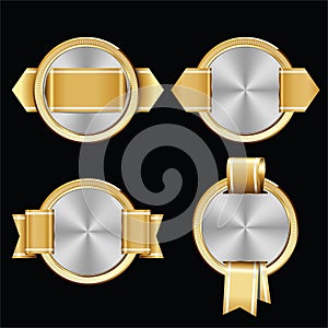 Set of Premium Luxury Gold Silver Seal and Badges