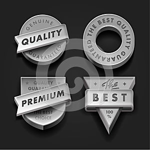 Set premium quality and guarantee labels photo