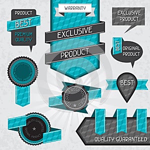 Set of premium quality labels and stickers