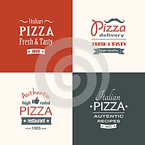 Set of premium quality pizza labels