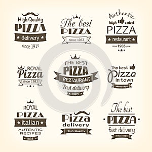 Set of premium quality pizza labels