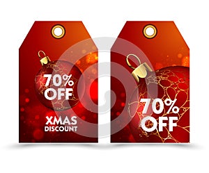 Set of price tag with decoration ball or labels. special , holiday discount.