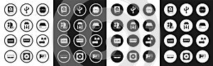 Set Processor with CPU, Uninterruptible power supply, Case of computer, Hard disk drive HDD, Server, Data, Web Hosting